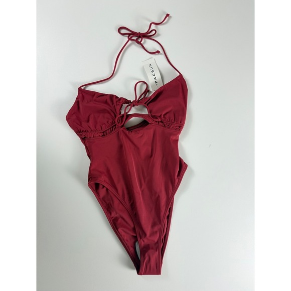 Amor y Besos Other - Amor y Besos Eco Red Halter Keyhole One Piece Swimsuit XXS PacSun NEW